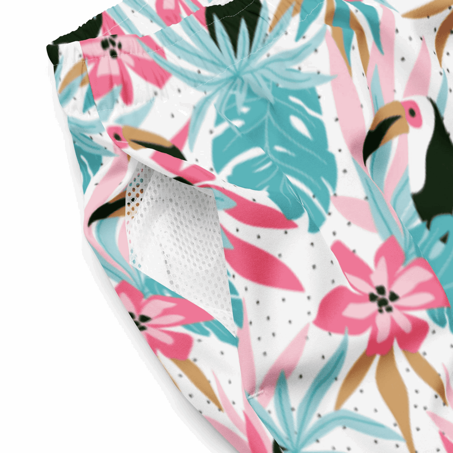 TRAJE DE BAÑO DE CORTE REGULAR CON ESTAMPADO PAPAGAYO